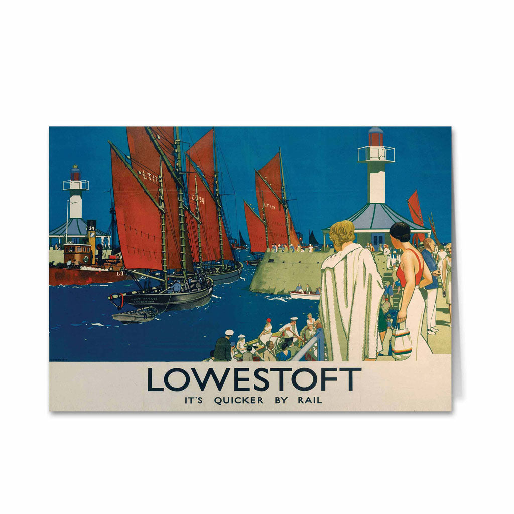 Lowestoft - It's Quicker By Rail Greeting Card