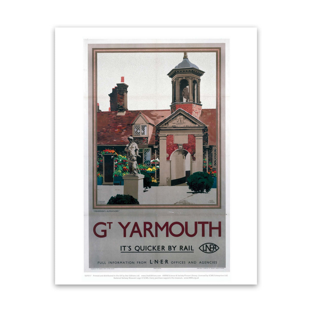 Great Yarmouth It's Quicker By Rail Art Print