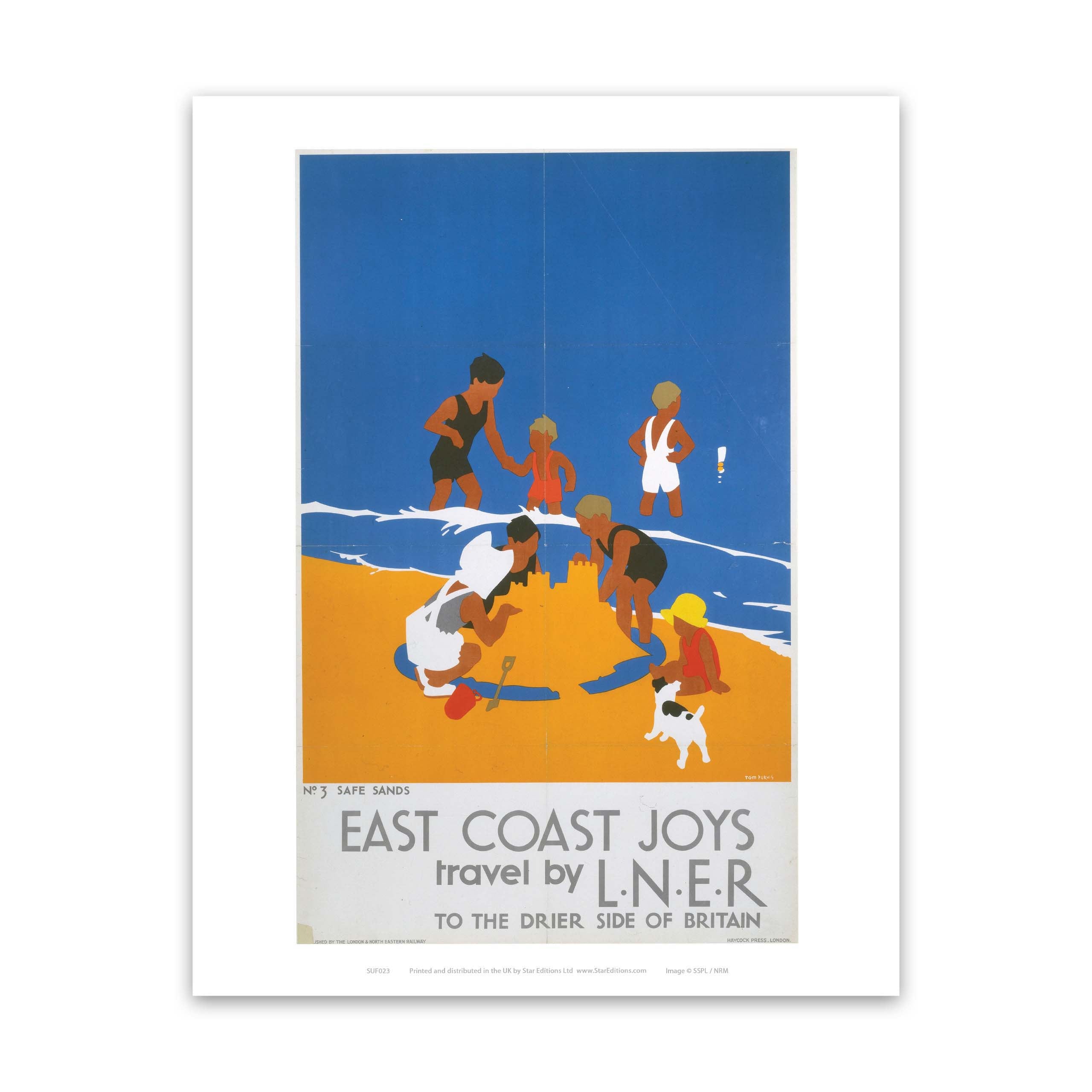 East Coast Joys No 3 Safe Sands Art Print – Railway Posters