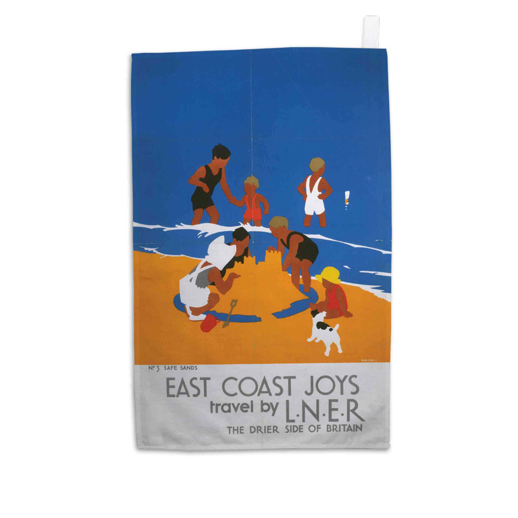East Coast Joys No 3 Safe Sands - Tea Towel