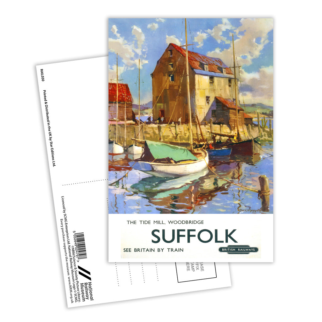 The Tide Mill, Woodbridge - Suffolk See Britain By Train Postcard Pack of 8