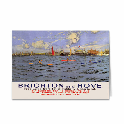 Brighton and Hove Sea and Pier View Greeting Card